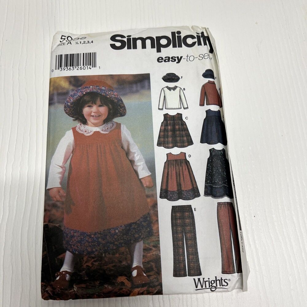 Darling OOP SIMPLICITY 5936 Toddlers Jumpers Pants Knit Top & Hat PATTERN 1/2-4